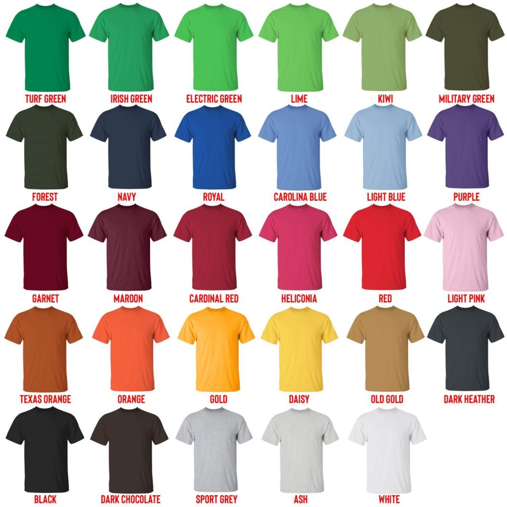 t shirt color chart - Arknights Shop